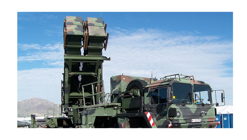  A missile launcher of a german PATRIOT surface to air missile system displayed at Fort Bliss.- SOURCE: WIKIPEDIA