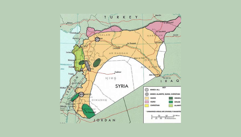 Syria Ethno-religious composition. - Public domain map - 
SOURCE: PICRYL - Public Domain Media Search Engine Public Domain Image
