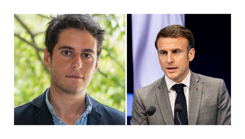 Gabriel Attal et Emmanuel Macron.- Wikipedia