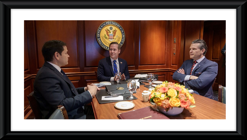 Waltz meeting with Marco Rubio and Pete Hegseth, January 28, 2025- SOURCE: Wikipedia