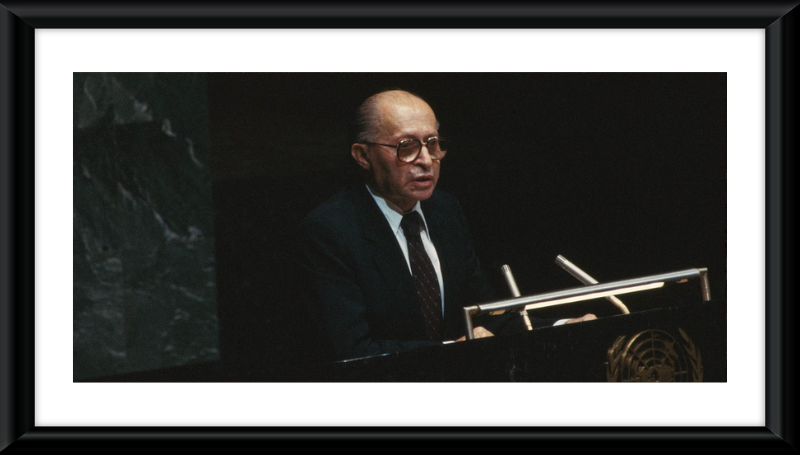 Menachem Begin speaking at the UN General Assembly (1982)- Wikipedia