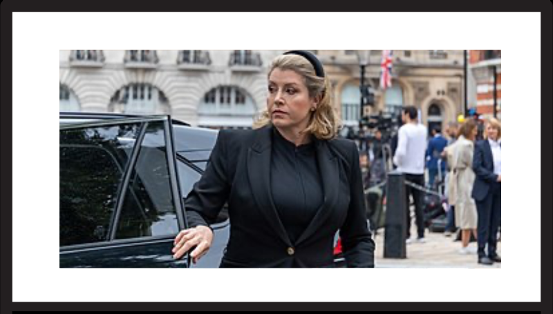 Mordaunt, as Lord President of the Council, arriving at the Accession Council of King Charles III- SOURCE: Wikipedia