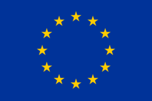 The Flag of Europe is the flag and emblem of the European Union (EU) and Council of Europe (CoE). It consists of a circle of 12 golden (yellow) stars on a blue background. It was created in 1955 by the CoE and adopted by the EU, then the European Communities, in the 1980s. 
(Source: Wikipedia)