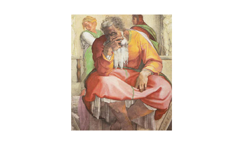 Jeremiah, as depicted by Michelangelo from the Sistine Chapel ceiling- Wikipedia