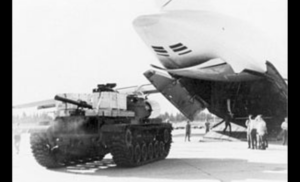 M60 tank unloaded from a USAF C-5 Galaxy during Operation Nickel Grass- wikipedia