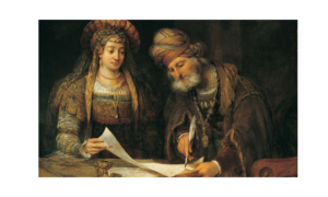 Ester y Mardoqueo escribiendo la primera carta del Purim - Arent de Gelder - PICRYL - Public Domain Media 