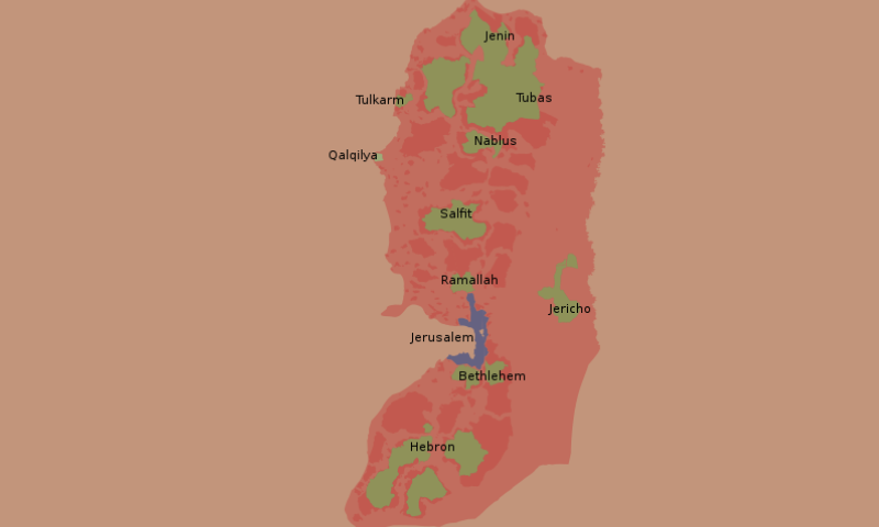 Control status of the West Bank as per the Oslo Accords - wikipedia