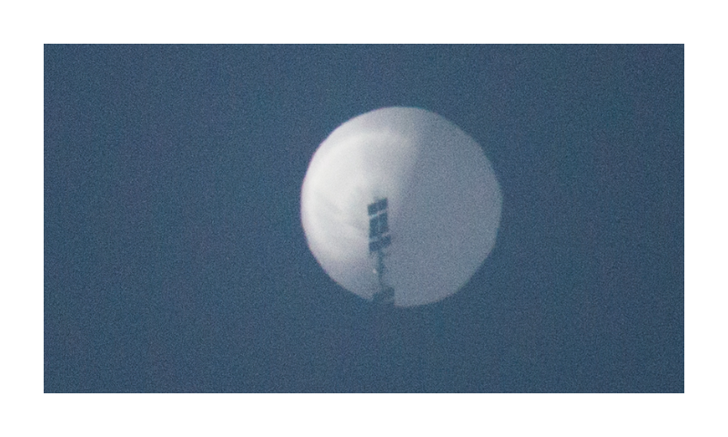 A Chinese surveillance balloon floats over Billings, Montana on Wednesday, February 1, 2023.-wikipedia