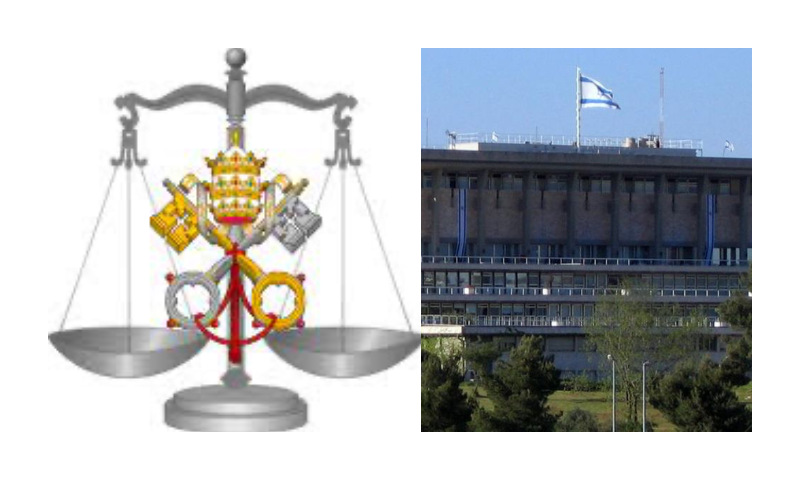 Balanced scales of justice, with Holy See emblem overlaid.-wikiepdia

Knesset building (2007)Wikipedia