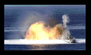 Blast from a US Navy fuel–air explosive used against a decommissioned ship, USS McNulty, 1972-wikipedia