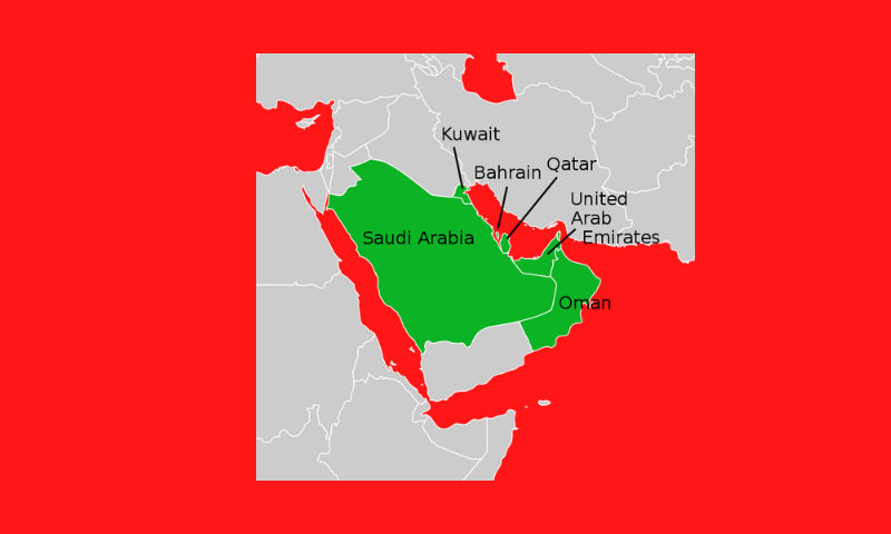  Map of the six states of the Gulf Cooperation Council (GCC, مجلس التعاون الخليجي), a regional intergovernmental political and economic union consisting of Bahrain, Kuwait, Oman, Qatar, Saudi Arabia, and the United Arab Emirates-wikipedia