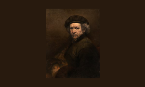 Rembrandt as depicted in his 1659 Self-Portrait with Beret and Turned-Up Collar (now housed in the National Gallery of Art in Washington, D.C.)-wikipedia