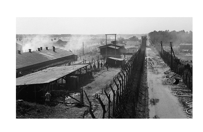 The Liberation of Bergen-belsen Concentration Camp, April 1945 Overview of Camp No 1, now substantially evacuated, taken from a watch tower used by the German guards. (Wikipedia)