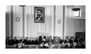 HD wallpaper: David Ben-Gurion proclaiming the Israeli Declaration of Independence in Israel in 1948 | Wallpaper Flare
