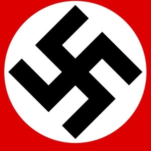  Modern day symbols of Antisemitism, Standard Nazi flag with the swastika disc.(Source:Wikipedia)