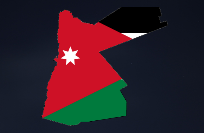 Flag map of Jordan (1946-1965) (Wikipedia)