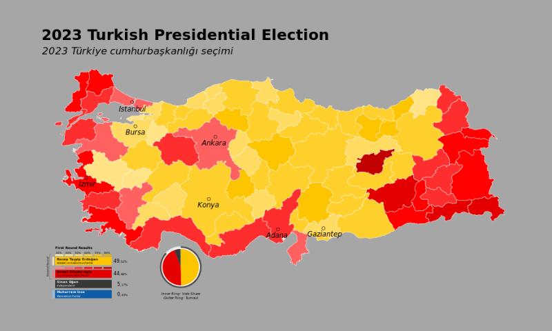 2023 Turkish presidential election map-Wikipedia