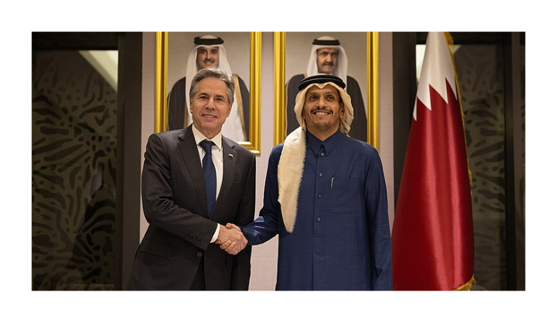  Secretary Antony J. Blinken meets with Qatari Prime Minister and Foreign Minister Mohammed bin Abdulrahman Al Thani in Doha, Qatar, February 6, 2024. (Official State Department photo by Chuck Kennedy)- Wikipedia